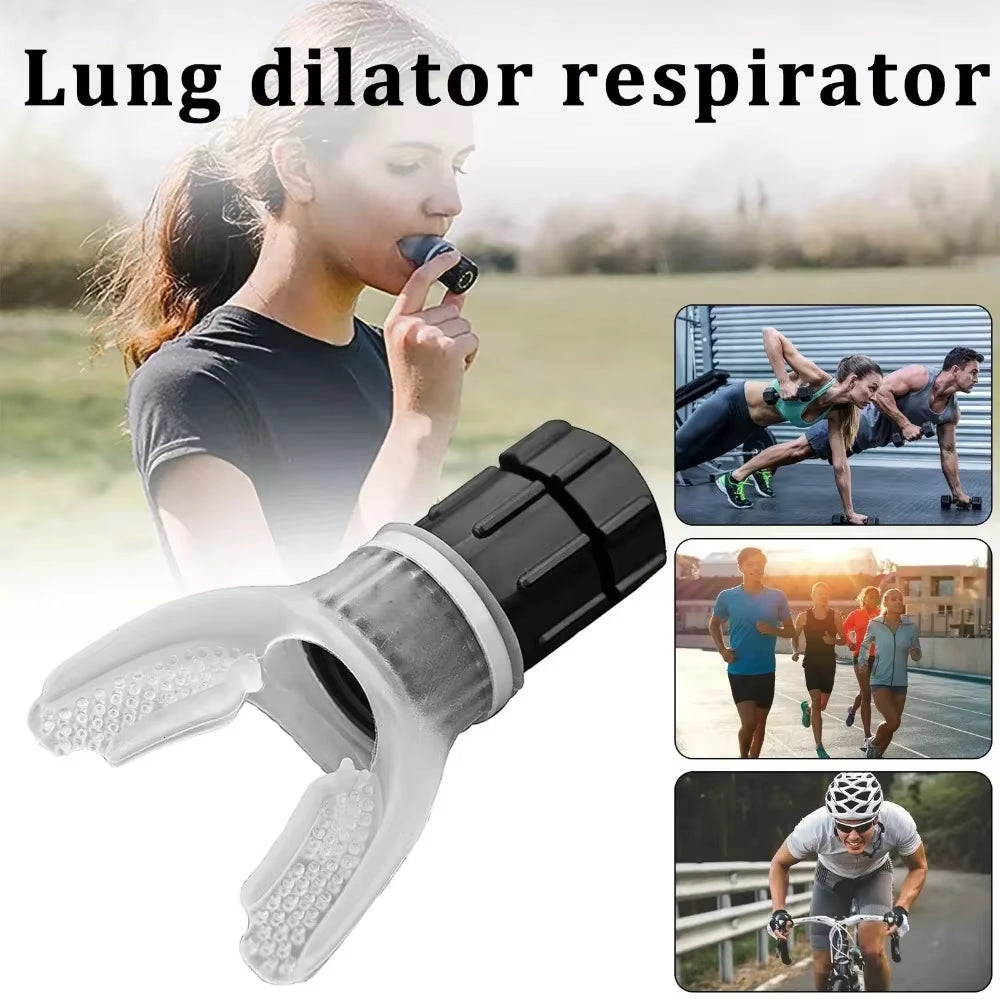 Fitness Trainer Lung Training Equipment Silicone Breathing Mouthpiece Respirator for Household Health Care Exercise Training