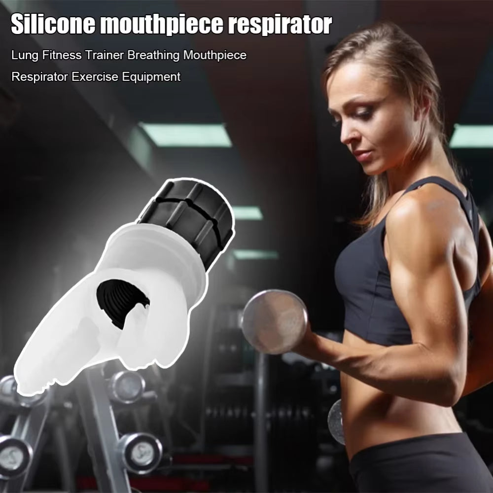 Fitness Trainer Lung Training Equipment Silicone Breathing Mouthpiece Respirator for Household Health Care Exercise Training